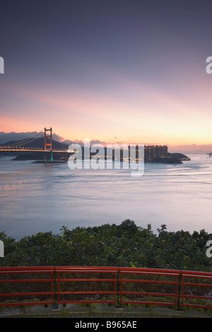 Tsing Ma Brücke, Tsing Yi, Hong Kong Stockfoto