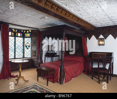 Das Schlafzimmer in Plas Newydd, Llangollen, Wales, Heimat des exzentrischen 18. Jahrhunderts, das die 'Ladies of Llangollen', Eleanor Butler und Sarah Ponsonby genannt wird Stockfoto
