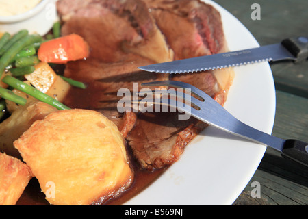 Typischen englischen Sonntagsbraten Stockfoto