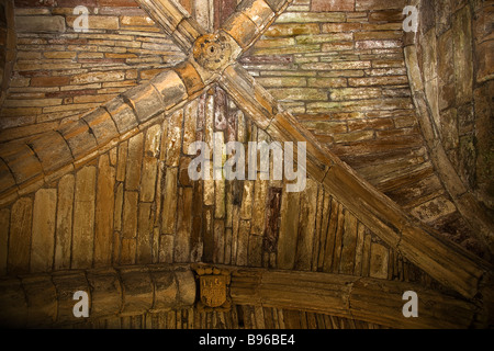 Eines der Decken bei Jedburgh Abbey.Scottish Grenzen. Stockfoto