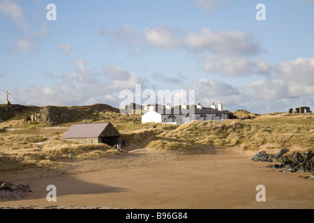 Llanddwyn Insel Isle of Anglesey North Wales März Blick auf Welterbestätten auf der historischen Insel Stockfoto