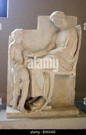 Funerary Stele mit Abschied Szene Marmor von Amisus Samsun Archaelogical Museum Istanbul Türkei Stockfoto