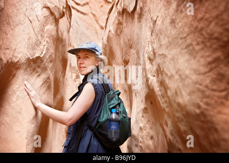 Wandern in Little Wild Horse Canyon Utah USA Stockfoto