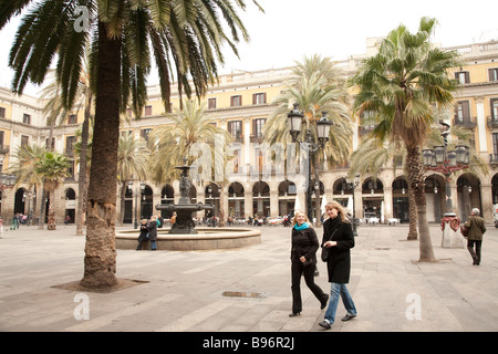 Placa Reial, La Rambla, Barcelona Sapin Stockfoto