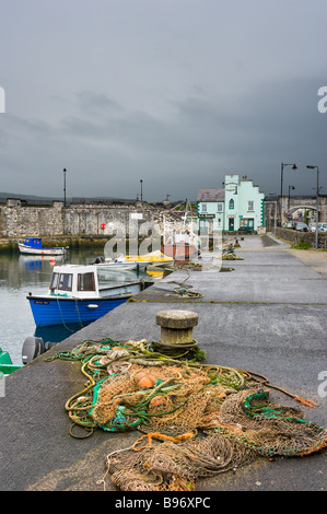 Der Hafen von Carnlough auf eines kalten Winters Tag, North Antrim Coast, County Antrim, Nordirland Stockfoto