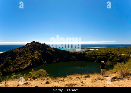 Komoren, Grande Comore, Lac Verkauf, Mann. Stockfoto