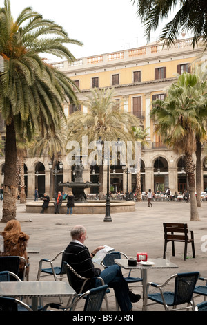 Placa Reial, La Rambla, Barcelona Sapin Stockfoto