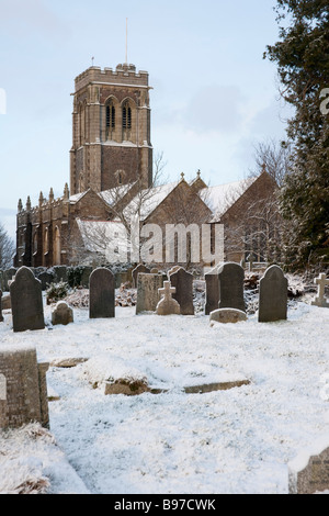 St.-Martins Kirche, Liskeard, im Schnee Stockfoto