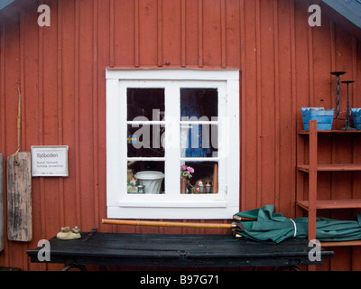 Fenster von einem Turistshop in Byxelkrok, Öland Schweden Stockfoto