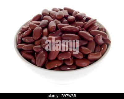 Frische, gesunde Getrocknete Bohnen kochen Zutaten in einer Schüssel mit keine Menschen und einen Freistellungspfad Stockfoto