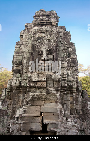 Vier Gesichter Vishnu im Bayon-Tempel in Angkor Thom Stockfoto