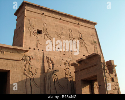 Tempel der Isis-Tempel von Philae Tempel Isis Agilka Island in der Nähe von Assuan PHILAE Fluss Nil Ägypten Stockfoto