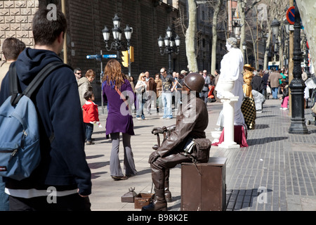 Künstler auf der La Rambla in Barcelona Stockfoto