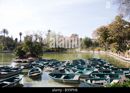 Boote und Lake Parc De La Ciutadella, Barcelona Stockfoto