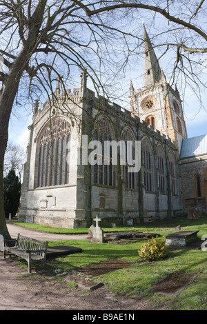 Heilige Dreifaltigkeitskirche, Stratford Upon Avon, Warwickshire, die Grabstätte von William Shakespeare Stockfoto