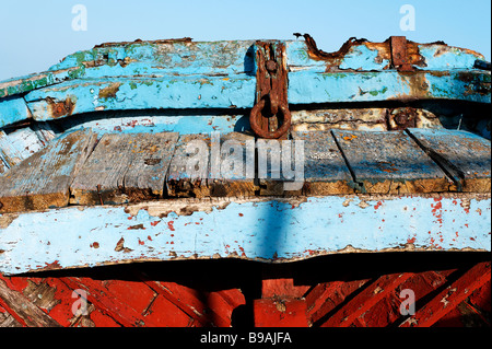 Nahaufnahme eines alten Holzboot Stockfoto