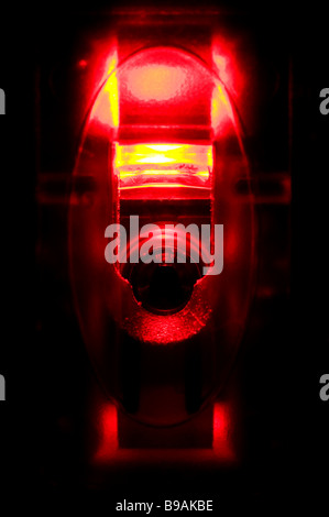 Makro von einem roten Infrarotlicht Stockfoto