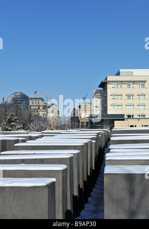 Berlin Mitte Holocaust Memorial Beton Fünfergruppe Architekten Peter Eisenmann 2009 Stockfoto