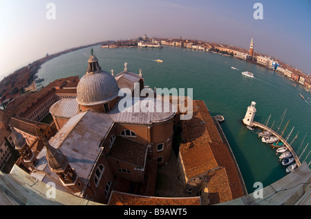 Venedig und die Lagune gesehen von Bell Tower von San Giorgio Maggiore, Venedig, Italien Stockfoto