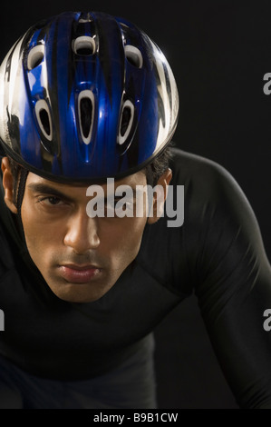 Nahaufnahme einer männlichen Radfahrer Stockfoto