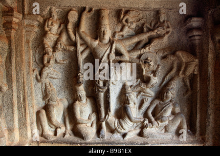 Indien-Tamil Nadu Mamallapuram Mahabalipuram Varaha Höhle Tempel Stockfoto