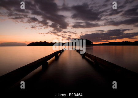 Ein Blick von einer der Inseln des Archipels Solentiname im Nicaragua-See. Stockfoto