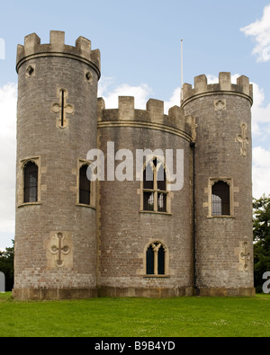 Blasius Schloss (1766), einen Schein auf dem Anwesen von Blaise Castle, in der Nähe von Henbury, Bristol, England, UK Stockfoto