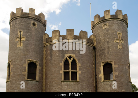 Blasius Schloss (1766), einen Schein auf dem Anwesen von Blaise Castle, in der Nähe von Henbury, Bristol, England, UK Stockfoto