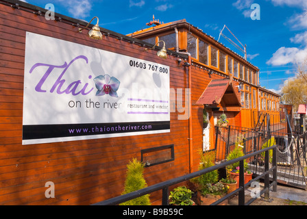 Die Thai auf dem Fluss Restaurant und Weinbar in Norwich, Norfolk, Großbritannien Stockfoto