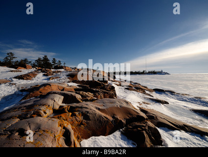 Am Ufer des Lake Huron in der Nähe von Killarney, Ontario Stockfoto