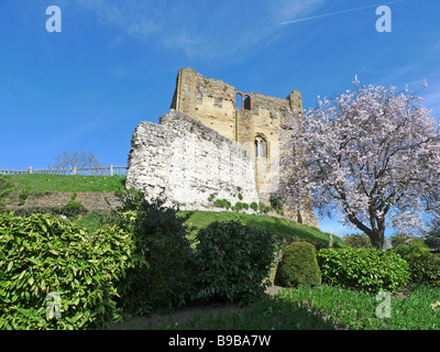 Guildford Castle genommen vom Südwesten der motte Stockfoto