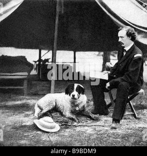 George Custer und Hund Stockfoto