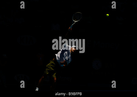 Adidas Tennisspieler Novak Djokovic Serbien während der Australian Open Grand Slam 2009 in Melbourne Stockfoto