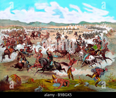 Custers letzte Ladung - die Schlacht von Little Bighorn Stockfoto