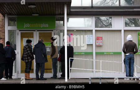 ARBEITSAMT ARBEITSLOS QUEUEING PLUS FÜR ARBEITSPLÄTZE Stockfoto