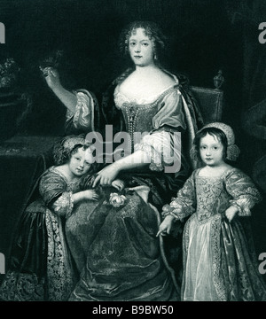 Henrietta Anne von England Herzogin von Orléans und ihre beiden Töchter 1644 1670 Stockfoto