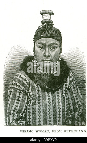Eskimo Frau aus Grönland Inuit (plural; die singuläre Inuk "Mann" oder "Person" bedeutet) ist ein allgemeiner Begriff für eine Gruppe von culturall Stockfoto