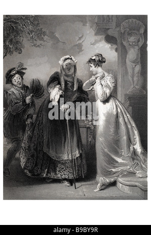 Julia und die Krankenschwester Romeo und Julia Romeo und Julia ist eine Tragödie, die früh in der Karriere des Dramatikers William Shakespear geschrieben Stockfoto