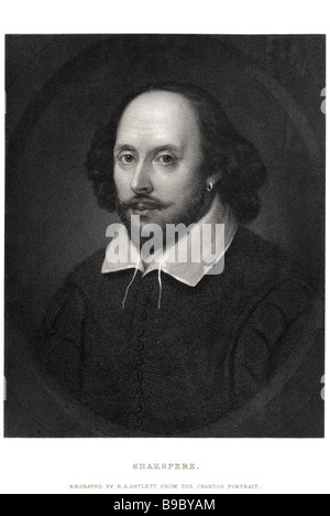William Shakespeare (getauft 26. April 1564 – 23. April 1616) [a] war ein englischer Dichter und Dramatiker, weithin als der große Stockfoto