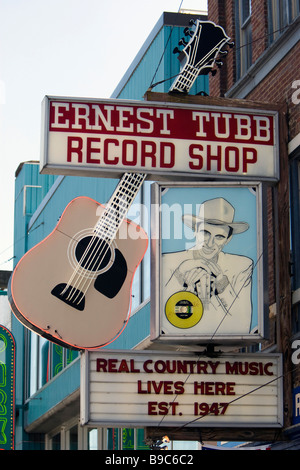 Ernest Tubb Record Shop Zeichen Nashville Tennessee USA Stockfoto