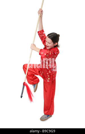 Kung Fu Girl letzten Schlag Stockfoto