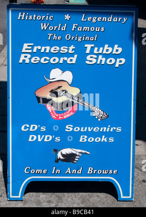 Ernest Tubb Spezialist Country und Bluegrass-Aufnahme kaufen und lagern Broadway Nashville Tennessee USA Stockfoto