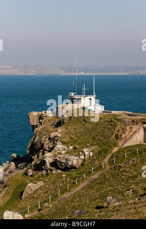 Die National Coastwatch Institution, St Ives Watch Station, Golva, Borthia, St. Ives, Cornwall UK Stockfoto