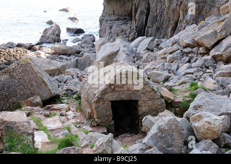 Auch bei St. Govans Kapelle St Govans Kopf Pembrokeshire Wales Stockfoto