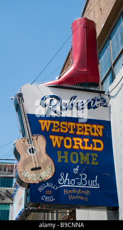 Roberts westlichen Welt Bar und Grill zu unterzeichnen Nashville Tennessee USA Stockfoto