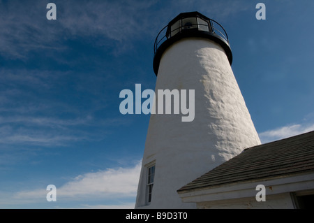 Zerklüftete Küste Maines: Pemaquid Point Lighthouse, Bristol, Maine Stockfoto