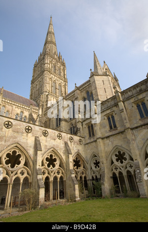 Salisbury Kathedrale Wiltshire England mit dem Land s höchste Turm Stockfoto