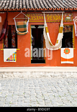 Verkauf von Hängematten Arraial d Ajuda Porto Seguro Bahia Brasilien Südamerika Stockfoto