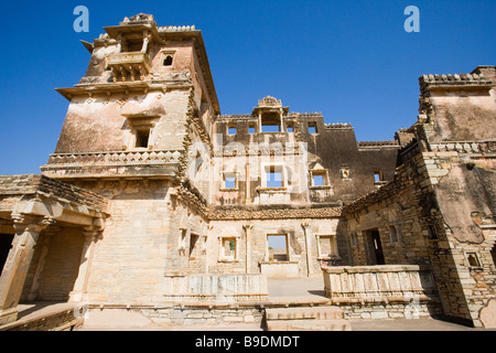 Ruinen eines Palastes Rana Kumbha Palast, Chittorgarh, Rajasthan, Indien Stockfoto