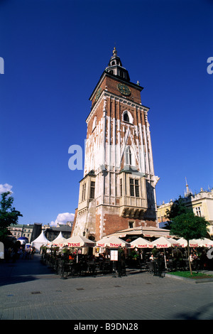 Polen, Krakau, Rynek Glowny, Hauptmarkt, Rathausturm Stockfoto